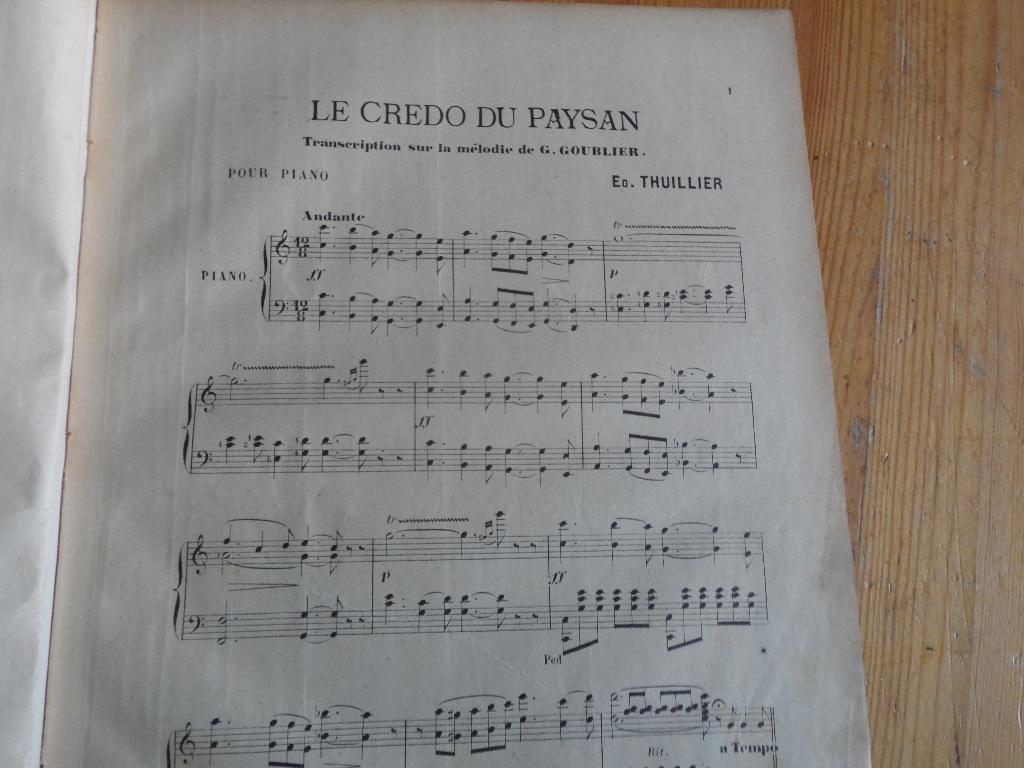 Le credo du paysan - ed. Thullier, Gebruikt, Ophalen of Verzenden, Artiest of Componist, Piano