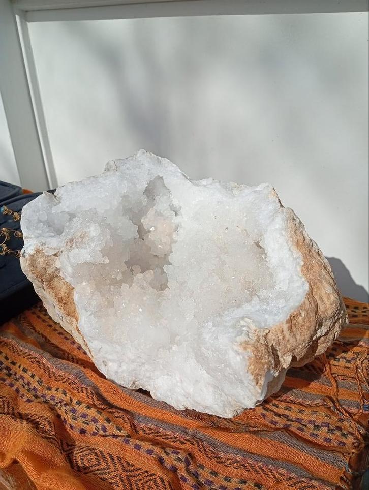 Melkkwarts of bergkristal Atlasgebergte Marokko, Verzamelen, Mineralen en Fossielen, Ophalen of Verzenden