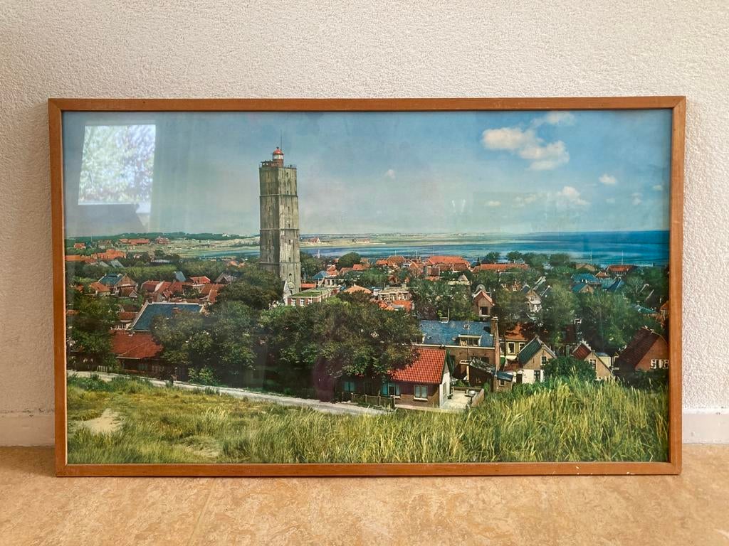 Fotolijst Foto zicht op West-Terschelling 75x45cm, Antiek en Kunst, Ophalen