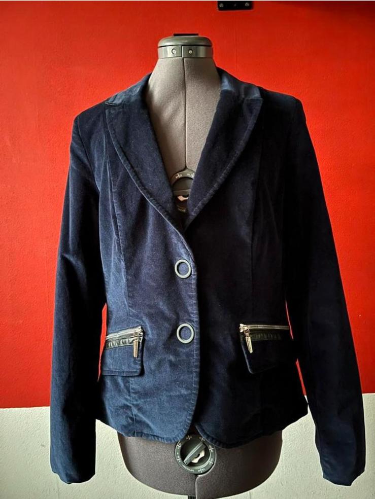Donkerblauw fluwelen Airfield jasje maat 40. IZGS, Kleding | Dames, Jasjes, Kostuums en Pakken, Maat 38/40 (M), Blauw, Ophalen of Verzenden