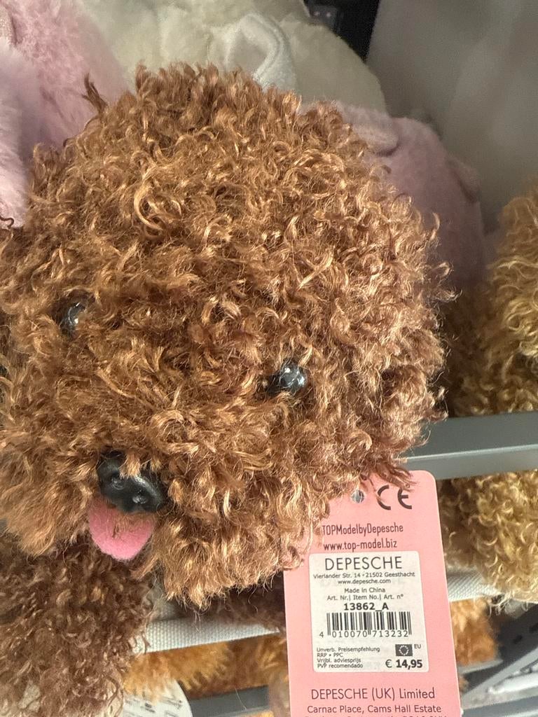 Schattige pluche hond van Depesche - Nieuw met label, Overige merken, Nieuw, Met label, Bruin