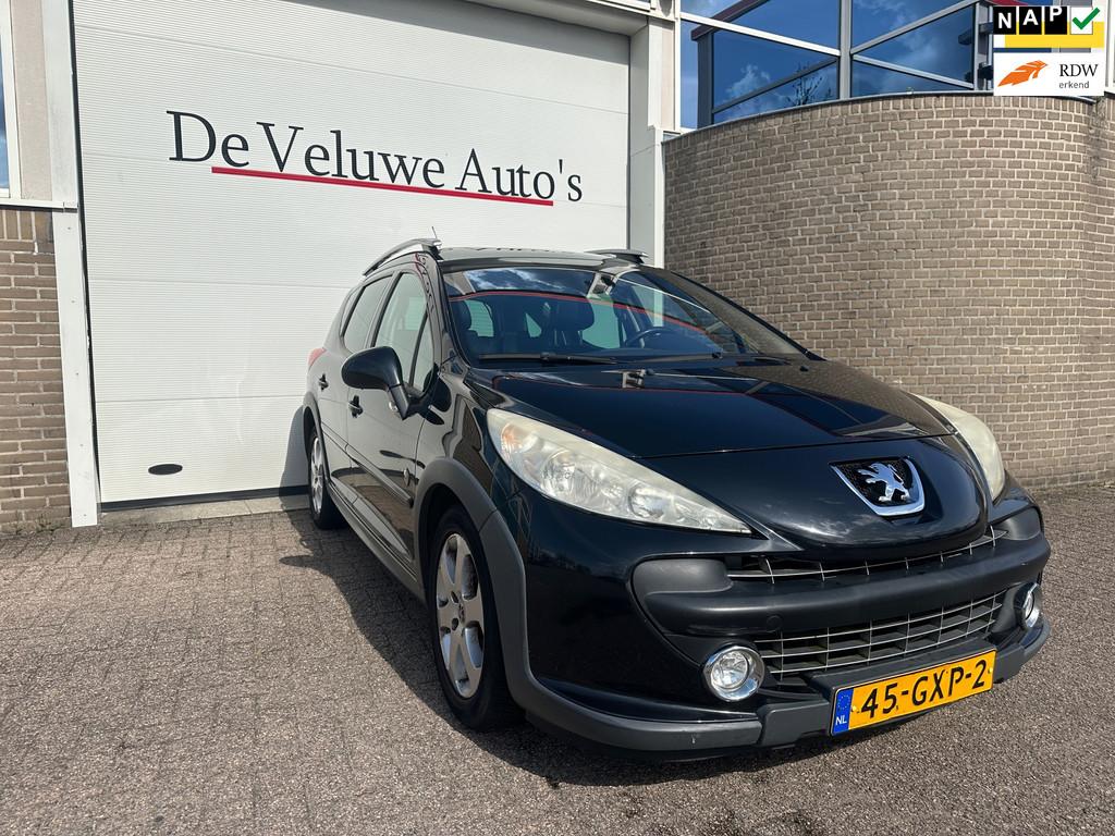 Peugeot 207 SW Outdoor 1.6 VTi XS|Cruise|Airco|Trekhaak|Pano, Auto's, Peugeot, Gebruikt, Zwart, 4 cilinders, Elektrische ramen