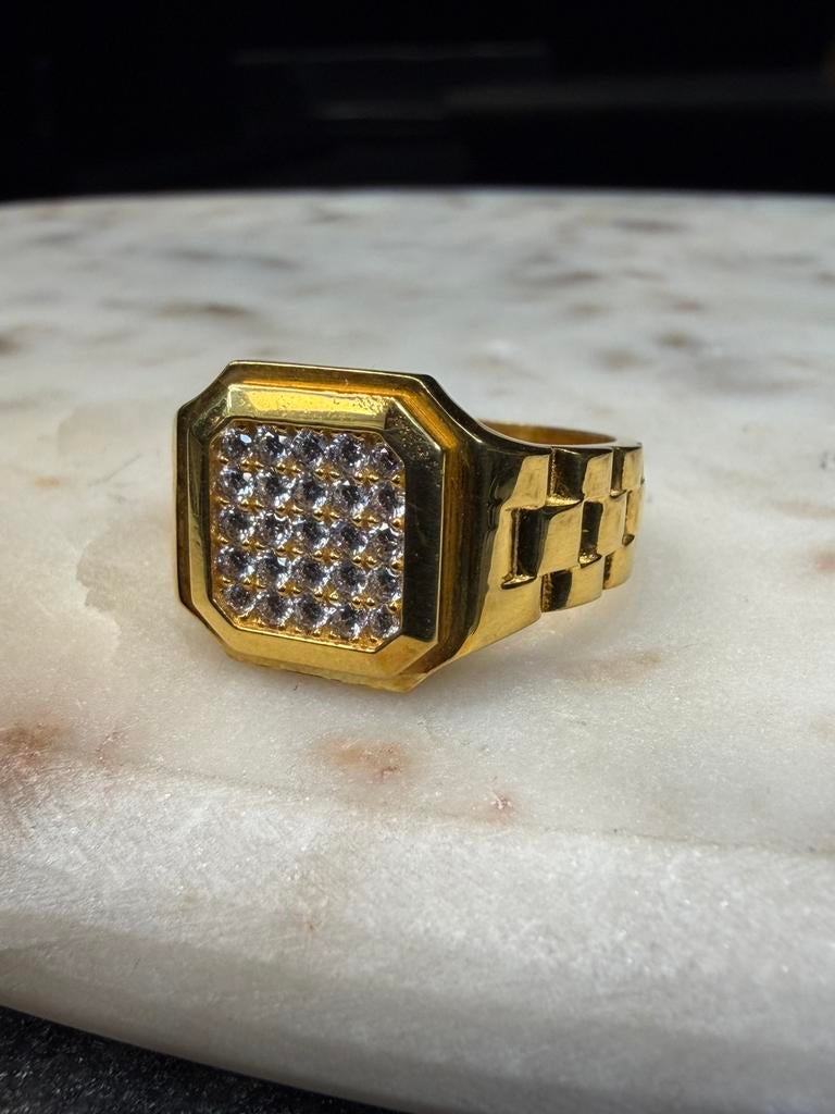 Prachtige 21k zegelring, Sieraden, Tassen en Uiterlijk, Ringen, 20 of groter, Heer, Nieuw, Ophalen of Verzenden