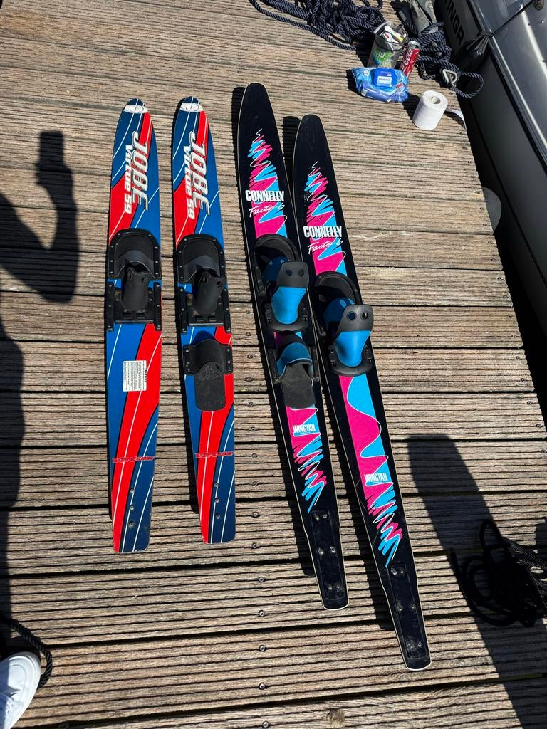 Set van 2 paar waterski's: Jobe en Connelly, Watersport en Boten, Waterski's, Ophalen of Verzenden, Gebruikt, 160 cm of meer, Waterski's