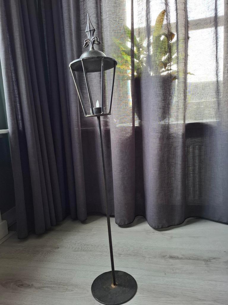 Lantaarn van ijzer, Huis en Inrichting, Ophalen, Gebruikt, Zwart, Kandelaar