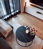 Westwing salontafel marmer look, diameter 70 cm, Huis en Inrichting, Tafels | Salontafels, Gebruikt, Rond, Metaal, Minder dan 50 cm