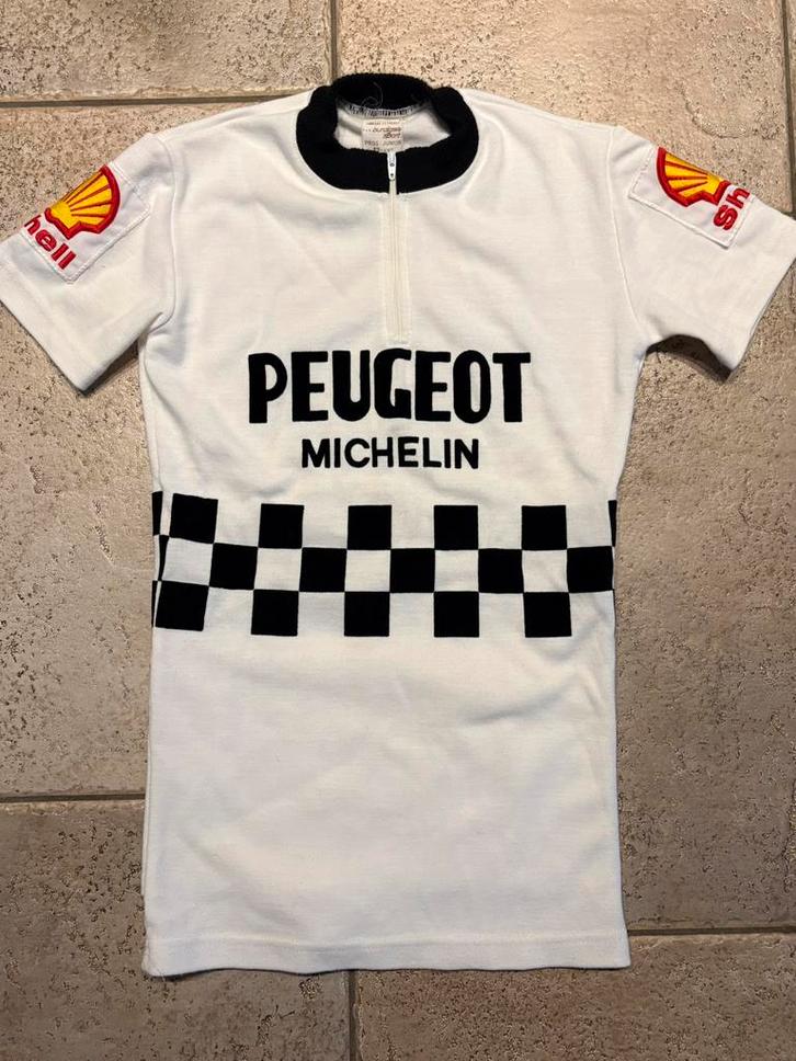 Vintage wielershirt koerstrui Peugeot Shell Michelin, Fietsen en Brommers, Fietsaccessoires | Fietskleding, Zo goed als nieuw