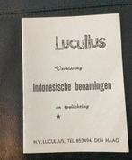 Lucullus. Verklaring Indische benamingen., Ophalen of Verzenden, Gelezen, Azië en Oosters