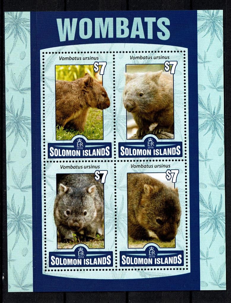 SOLOMON ISL 2016 PF BLOK WOMBAT ZOOGDIEREN WILDLIFE 2, Ophalen of Verzenden, Postfris, Dier of Natuur