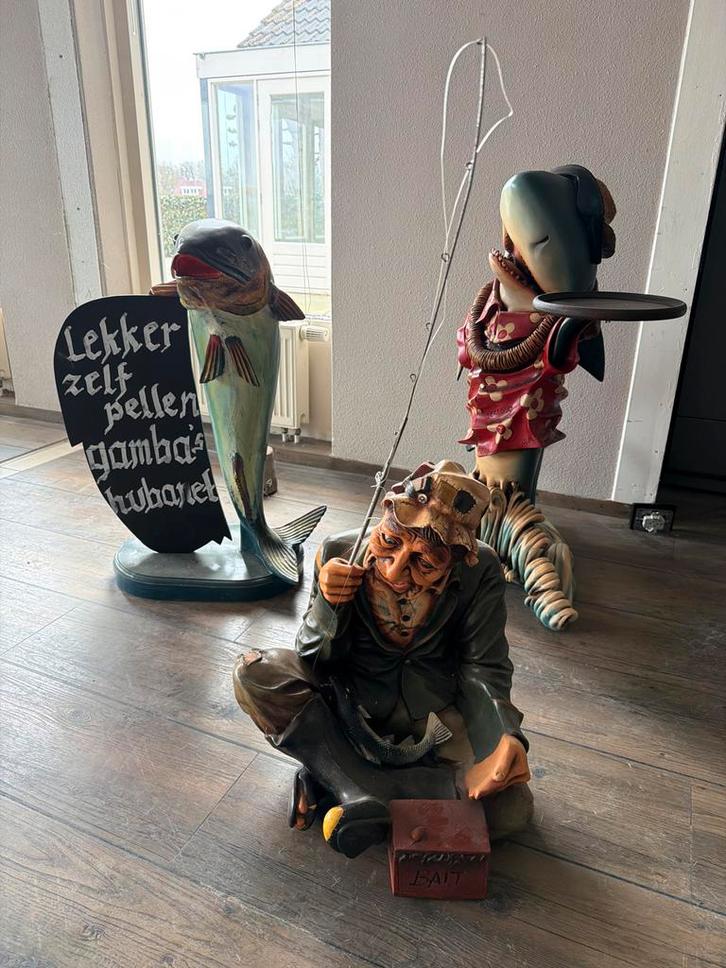 Decoratie vis, haai en visser, Huis en Inrichting, Woonaccessoires | Overige, Gebruikt, Ophalen