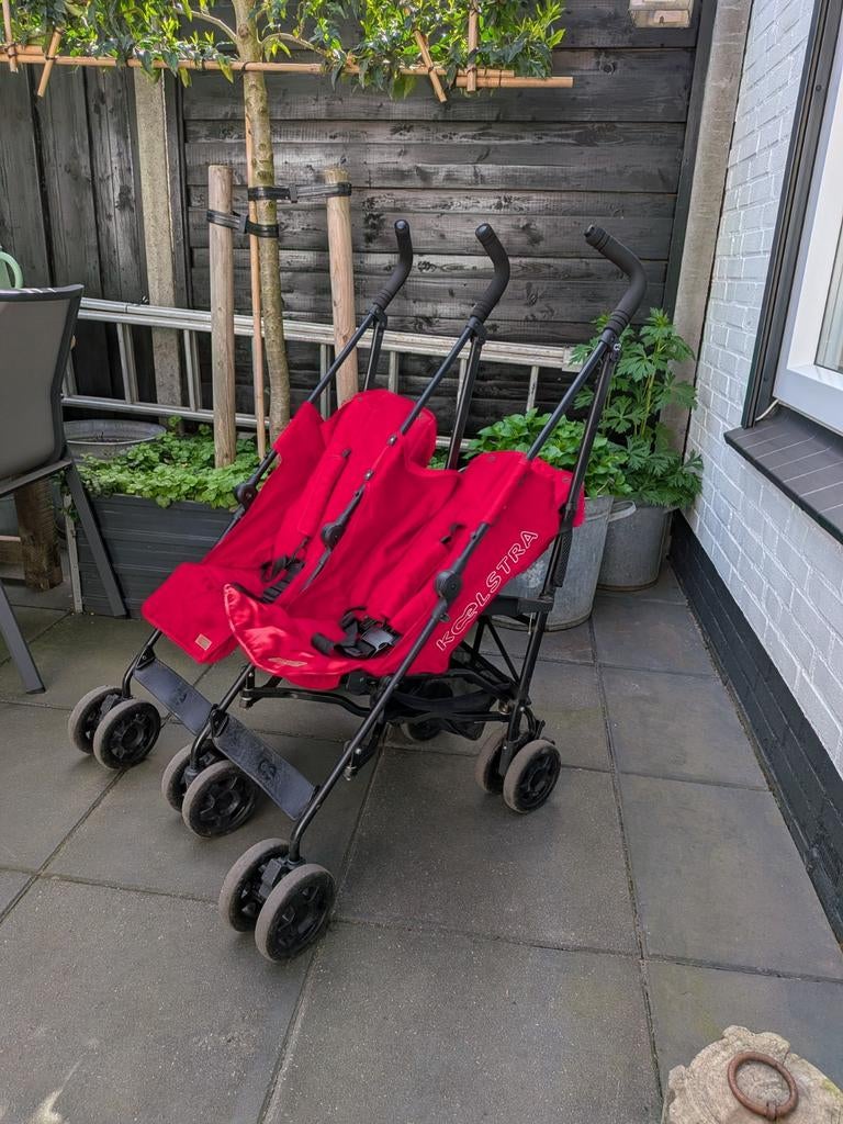 Rode Koelstra Twin Buggy, Kinderen en Baby's, Buggy's, Ophalen, Gebruikt, Koelstra
