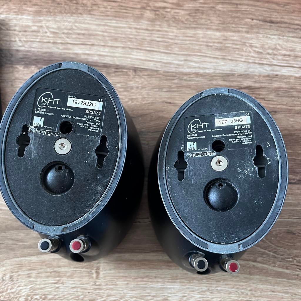 2x KEF HTS2001 satelliet speakers KHT 2005.2, Overige merken, Gebruikt, Ophalen of Verzenden, 60 tot 120 watt