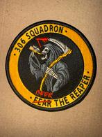 306 Squadron Fear The Reaper Patch, Verzamelen, Verzenden, Luchtmacht, Nederland, Embleem of Badge