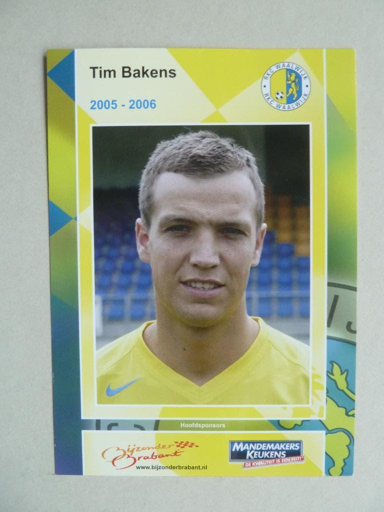 Spelerskaart. Tim.Bakens. RKC Waalwijk  2005/2006, Ophalen of Verzenden, Zo goed als nieuw, Overige binnenlandse clubs, Spelerskaart