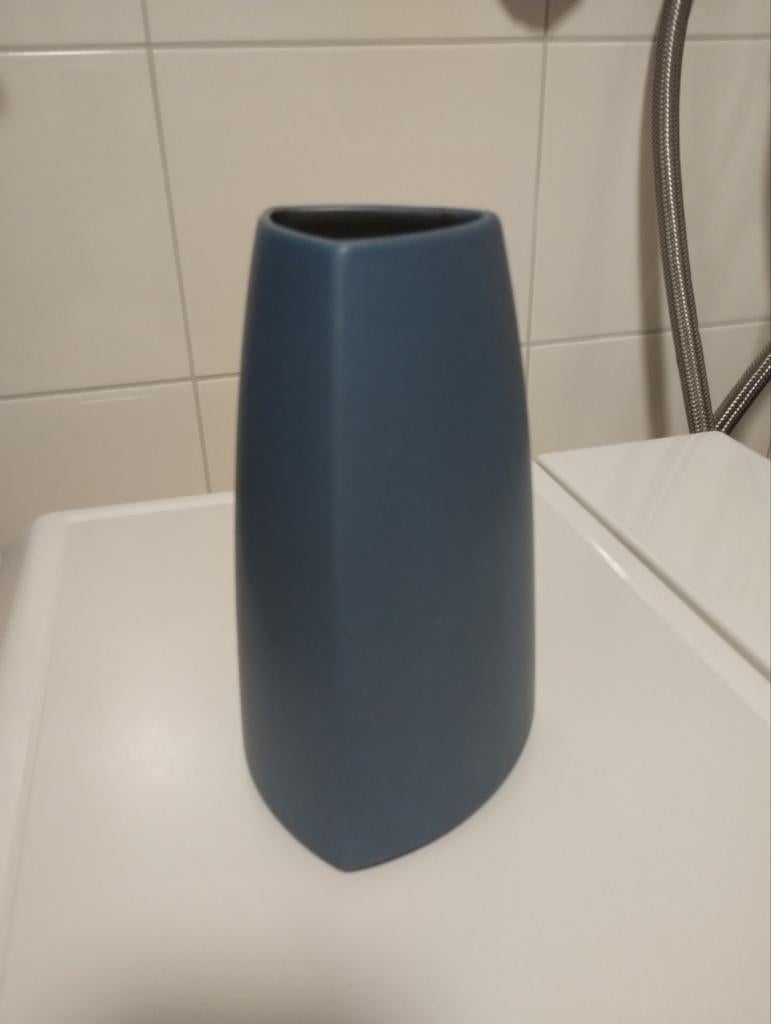 Jaren tachtig Amano Scheurich Germany 501 vaas, Ophalen of Verzenden, Blauw, Aardewerk of Porselein, Minder dan 50 cm
