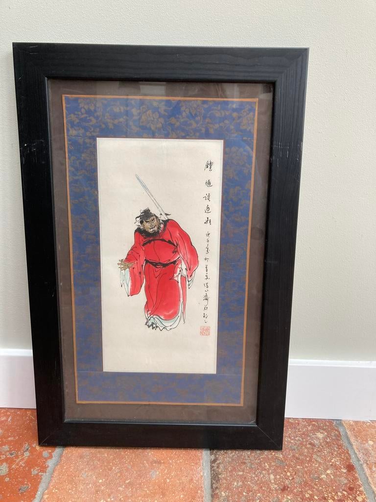 Schilderij krijgers 4 stuks ingelijst, Huis en Inrichting, Woonaccessoires | Schilderijen, Tekeningen en Foto's, Ophalen of Verzenden