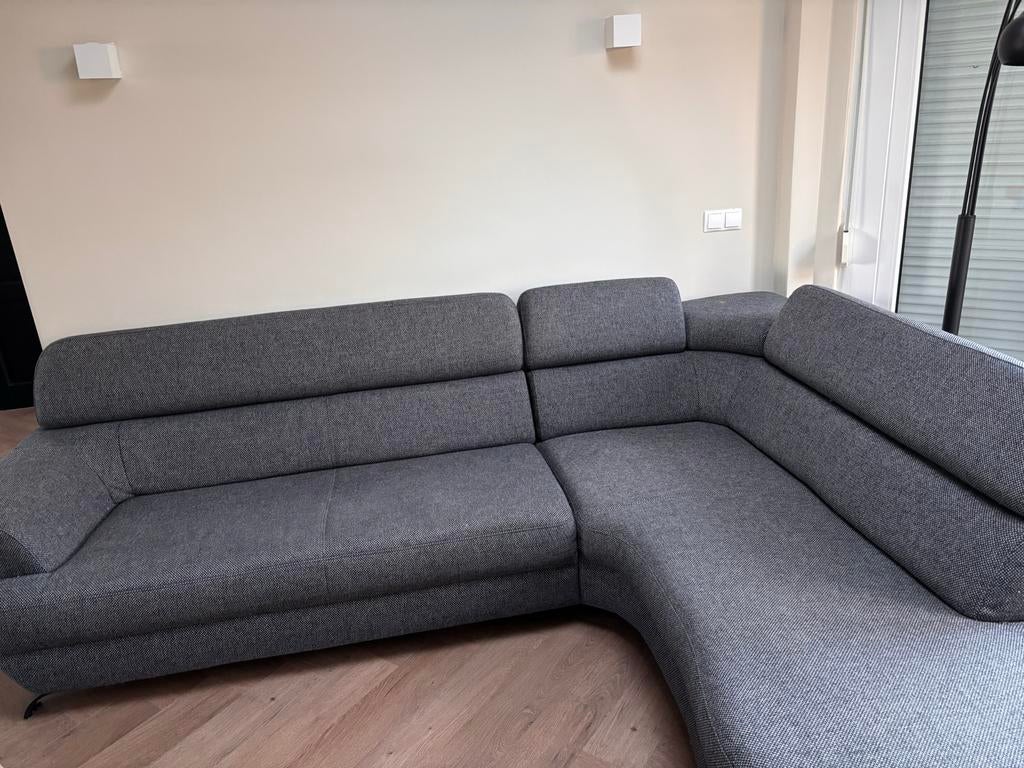 Grijze Montel Hoekbank - 285x230cm, Ophalen, 250 tot 300 cm, Gebruikt, Hoekbank