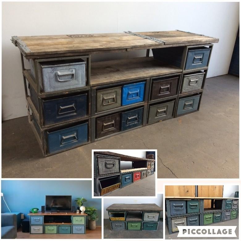Modulaire KASTEN TV-kast TV-Meubel Meubel Ladekast Kast SALE, Gebruikt, Ophalen of Verzenden, Minder dan 100 cm, Metaal