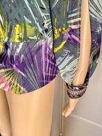 i243 Orna Farho maat 40=M designer blouse top paars/groen, Ophalen of Verzenden, Zo goed als nieuw, Maat 38/40 (M), Paars