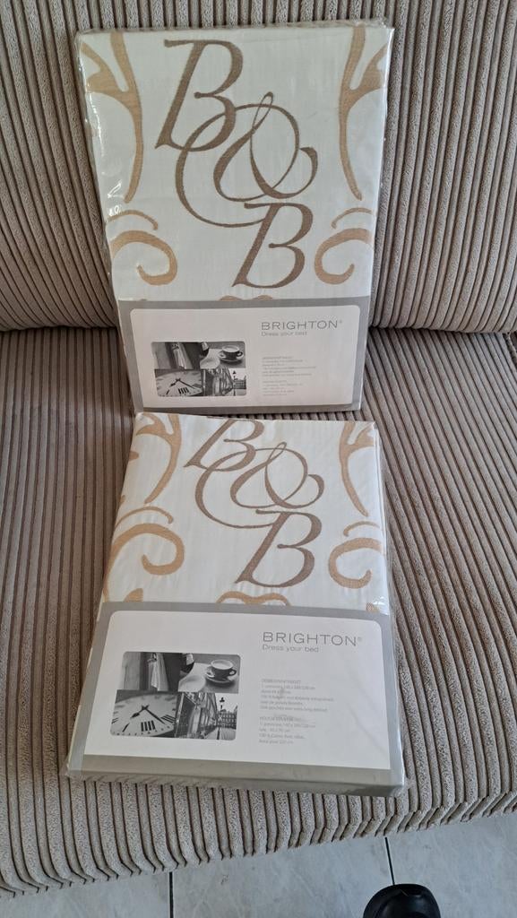 2x Nieuw Brighton Dekbedovertrek 1-persoons 140x200/220, Huis en Inrichting, Eenpersoons, Wit, Dekbedovertrek, Nieuw