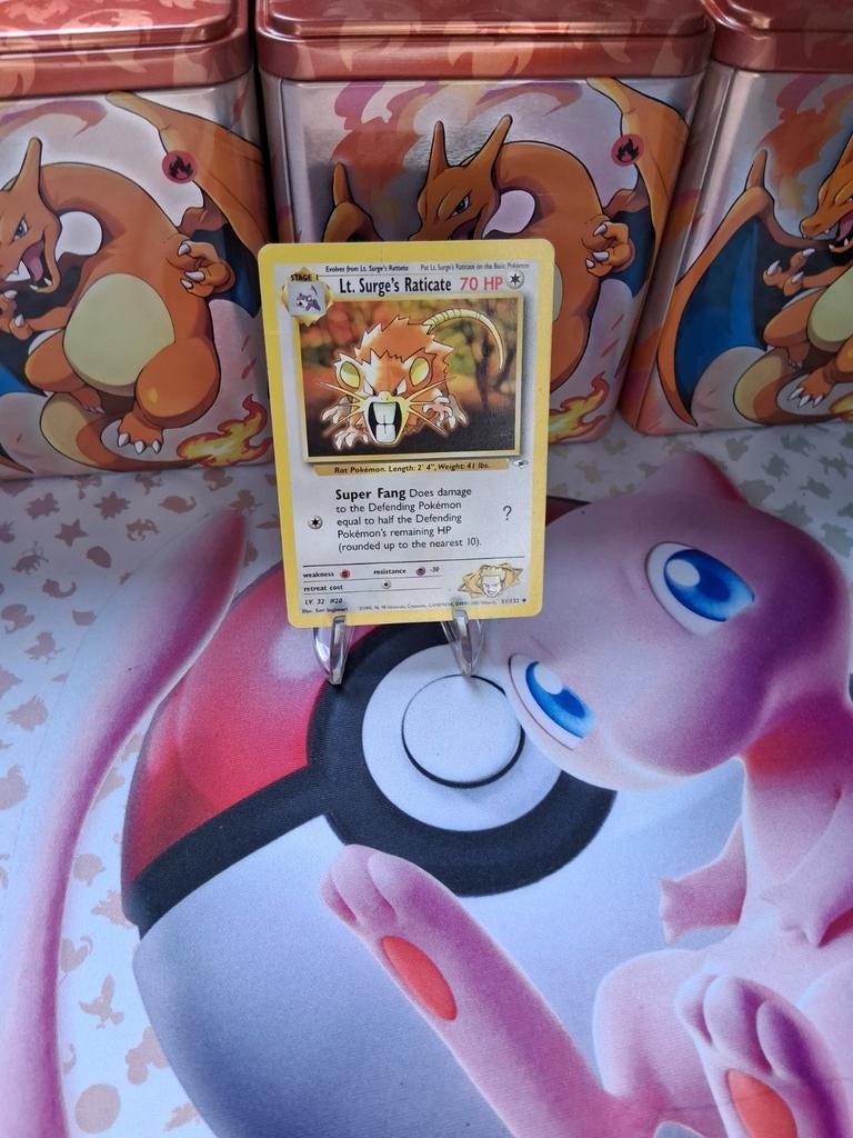 Pokémon kaart Lt. Surge's Raticate 70 HP gym heroes, Ophalen of Verzenden