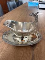 Christofle verzilverde sauskom met schotel, Ophalen of Verzenden, Zilver