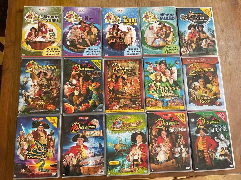 Grote verzameling Piet Piraat dvd's - Getest en werkend!, Ophalen, Avontuur, Gebruikt, Alle leeftijden