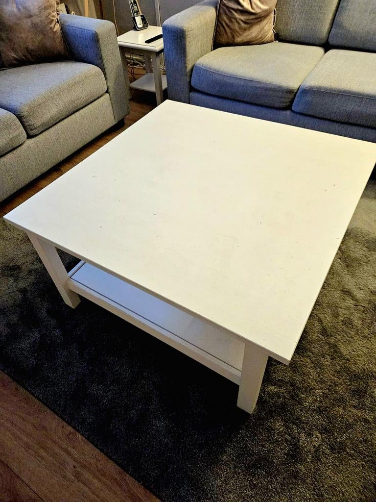 Witte Hemnes salontafel 90x90cm, Huis en Inrichting, Tafels | Salontafels, Ophalen, Gebruikt, 50 tot 100 cm, Vierkant
