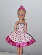 Roze prinses jurk met kroon voor barbie sindy fleur excl pop, Ophalen of Verzenden, 104 of kleiner, Meisje