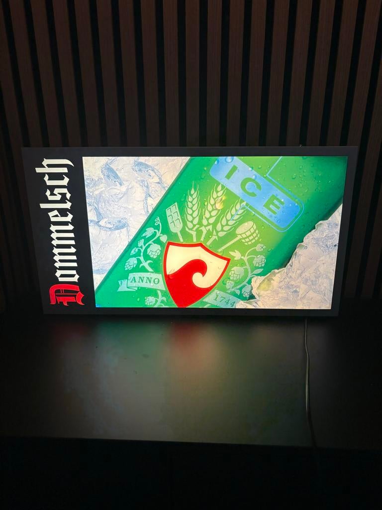Dommelsch Ice Bier Lichtbak - Unieke Reclameverlichting, Verzamelen, Merken en Reclamevoorwerpen, Verzenden, Gebruikt, Lichtbak of (neon) lamp