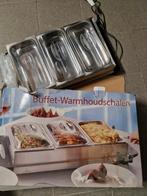 Buffet Warmhoudschalen - 3 RVS Schalen met Deksel, Ophalen of Verzenden, Zo goed als nieuw