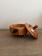 Vintage Handgesneden Houten Tabakspotje Amsterdamse School, Ophalen of Verzenden