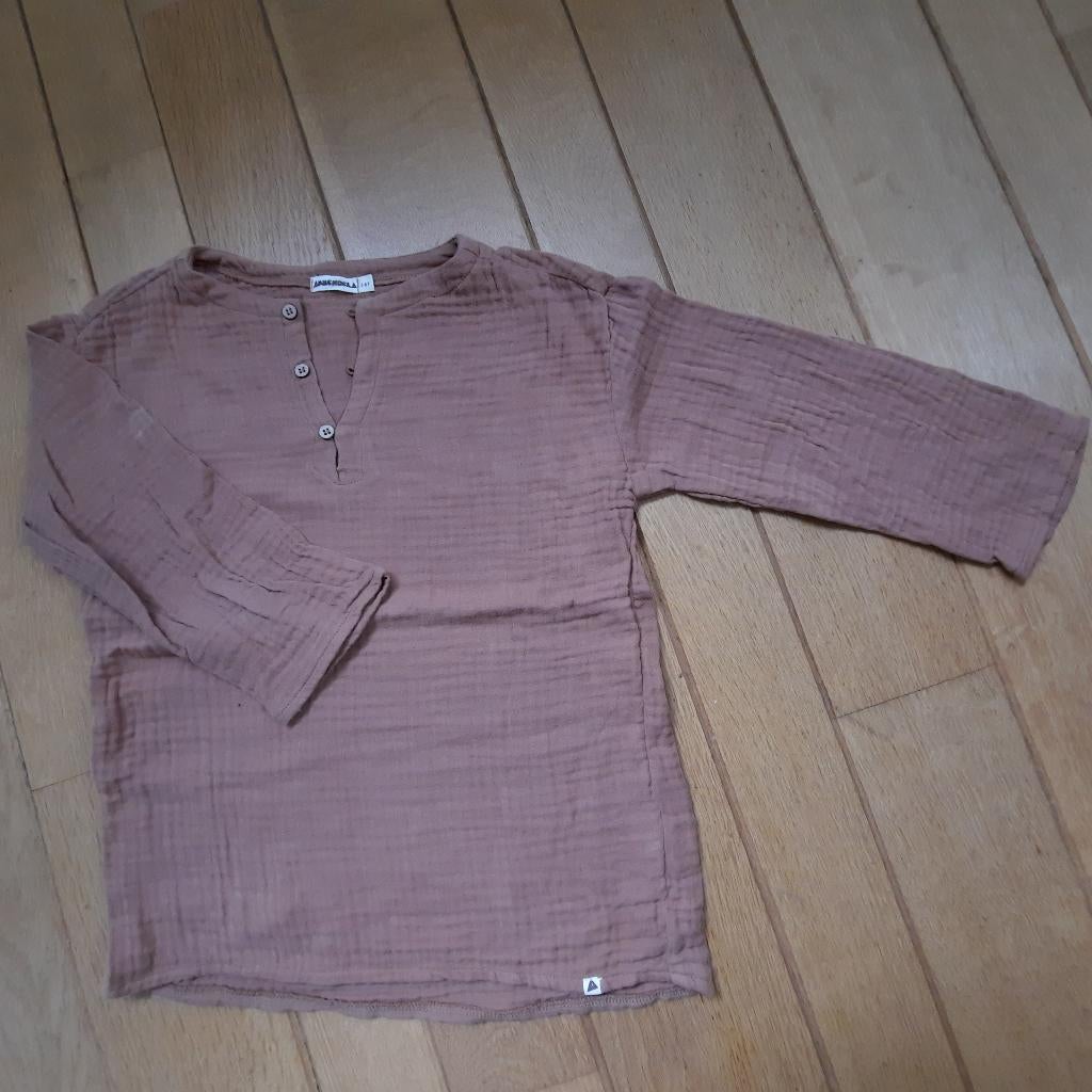 AMMEHOELA t- shirt lange mouw camel bruin maat 116, Kinderen en Baby's, Kinderkleding | Maat 116, Meisje, Ophalen of Verzenden
