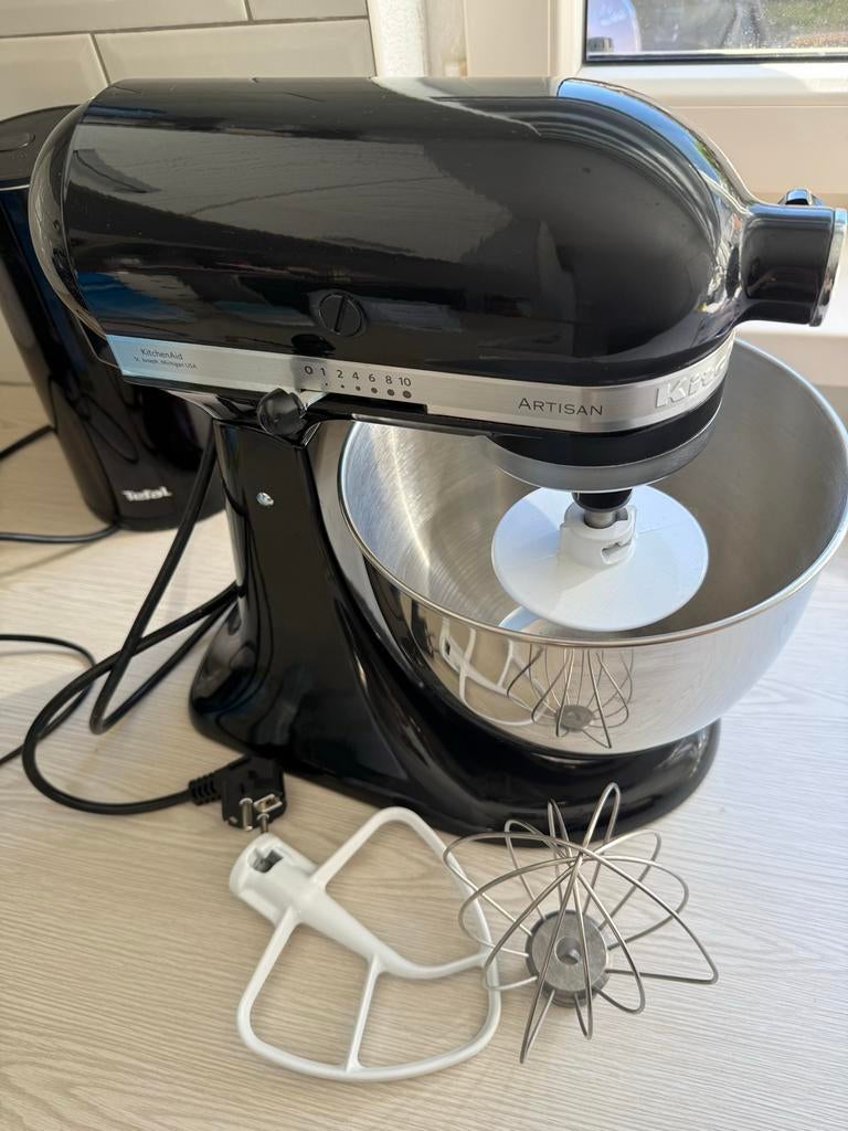 KitchenAid Artisan Keukenrobot - Zwart, 4 liter of meer, 3 snelheden of meer, Ophalen of Verzenden, Zo goed als nieuw