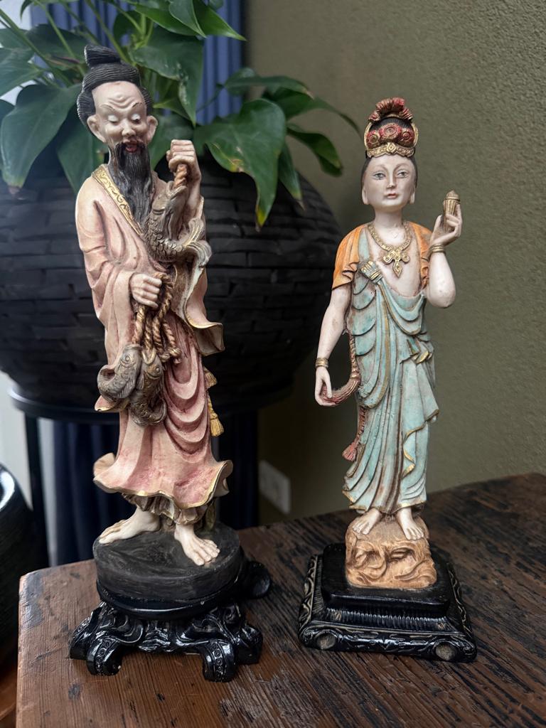 Chinese beelden set hars chinees china, Ophalen of Verzenden, Zo goed als nieuw, Mens