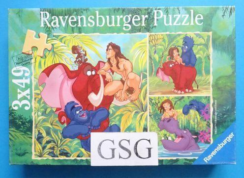 Tarzan en zijn vrienden 3x 39 st nr. 09 313 7, Ophalen, Meer dan 50 stukjes, Zo goed als nieuw, 6 jaar of ouder