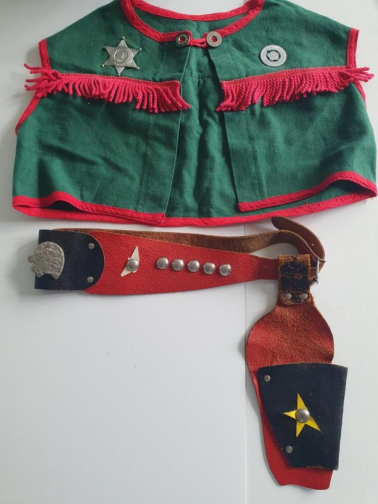 Vintage sheriff jasje en holster, Ophalen of Verzenden, Gebruikt, Meisje