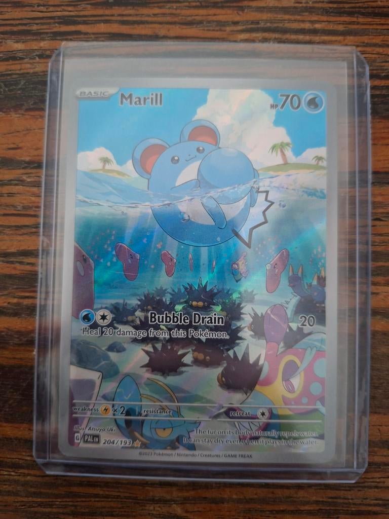 Pokemon Kaart Marill 204/193 Paldea Evolved, Ophalen of Verzenden, Zo goed als nieuw, Losse kaart
