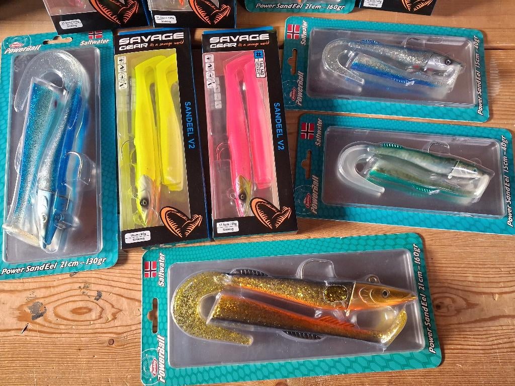 SANDEEL PAKKET: Savage Gear/Berkley Powerbait....40-160g, Watersport en Boten, Hengelsport | Zeevissen, Tinstraat, Savage Gear