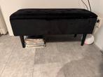 Zwart velvet opbergbankje / poef, 50 tot 75 cm, Ophalen of Verzenden, Zo goed als nieuw, 100 tot 125 cm