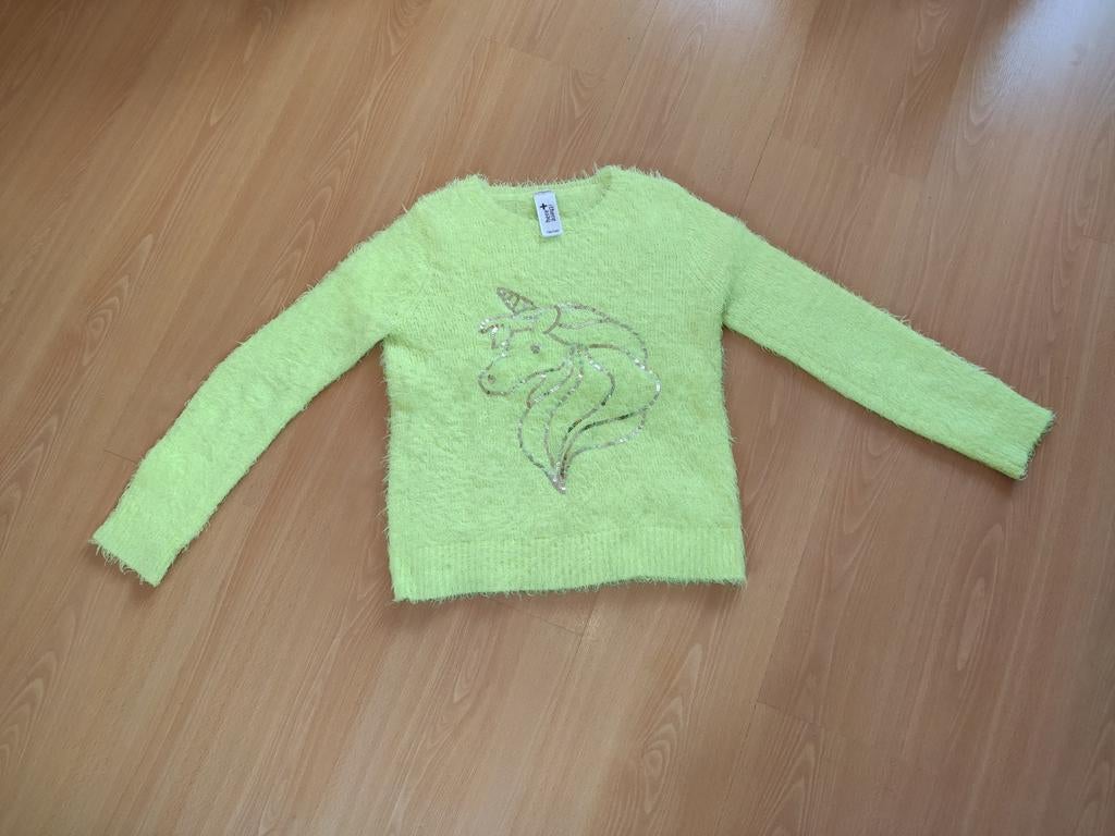 Gele trui maat 134/140, Kinderen en Baby's, Kinderkleding | Maat 134, Ophalen of Verzenden, Gebruikt, Meisje, Trui of Vest