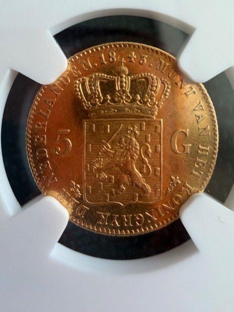 5 gulden, Postzegels en Munten, Munten | Nederland, Koning Willem III, 5 gulden, Losse munt, Goud