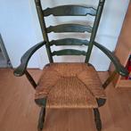 Groene houten stoel, Antiek en Kunst, Ophalen of Verzenden