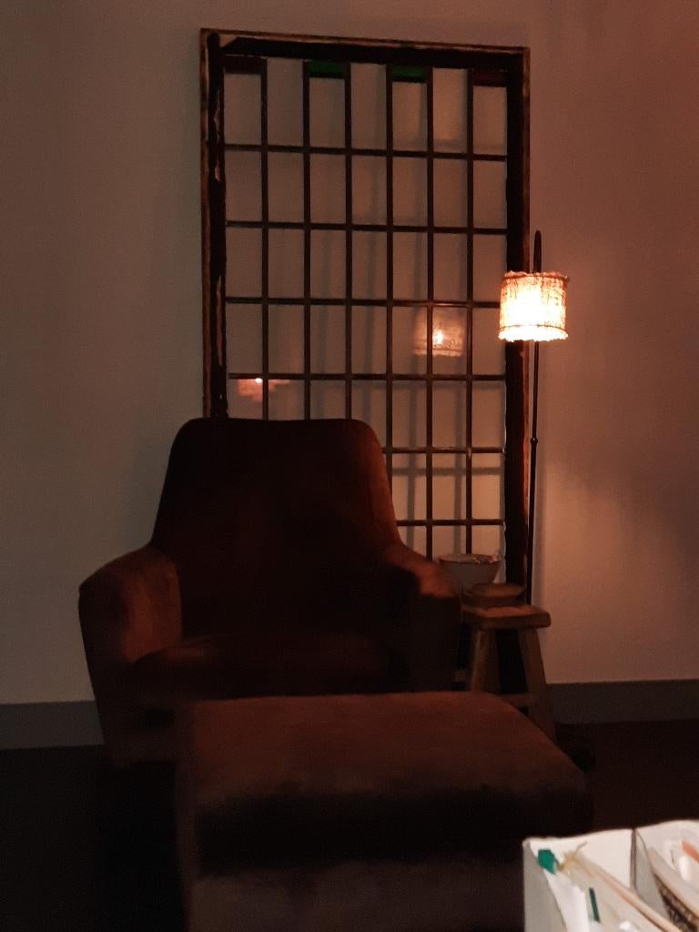 Oude deur decoratie glas in lood, Antiek en Kunst, Ophalen