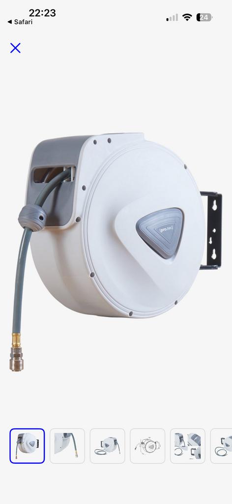 Pro.tec 20mtr Luchtslanghaspel - Nieuw in doos, Ophalen, 6 tot 10 bar, Nieuw, Minder dan 200 liter/min