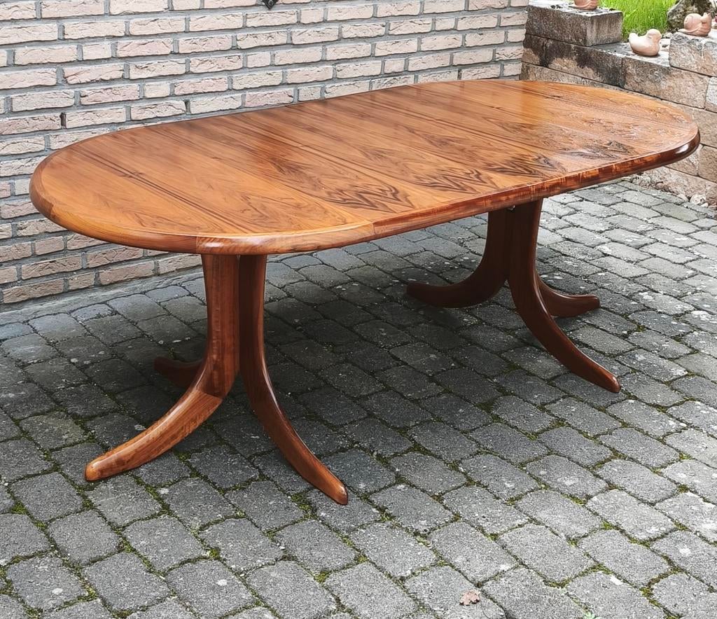 Prachtige Deense vintage jaren 60 teak uitschuif eettafel, Ophalen, Zo goed als nieuw, 100 tot 150 cm, 100 tot 150 cm
