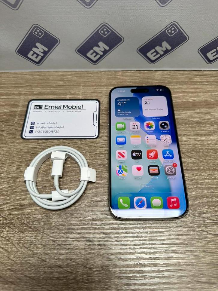 iPhone 15 Pro - 128GB / batterij 100% / garantie, Telecommunicatie, Mobiele telefoons | Apple iPhone, Zo goed als nieuw, 128 GB