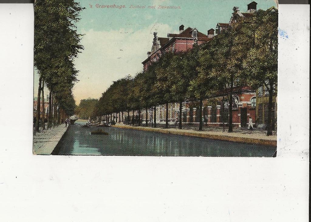 Den Haag Zuidwal met ziekenhuis GR-Stompetoren 23 aug 1909, Ophalen of Verzenden, Voor 1920, Gelopen, Zuid-Holland