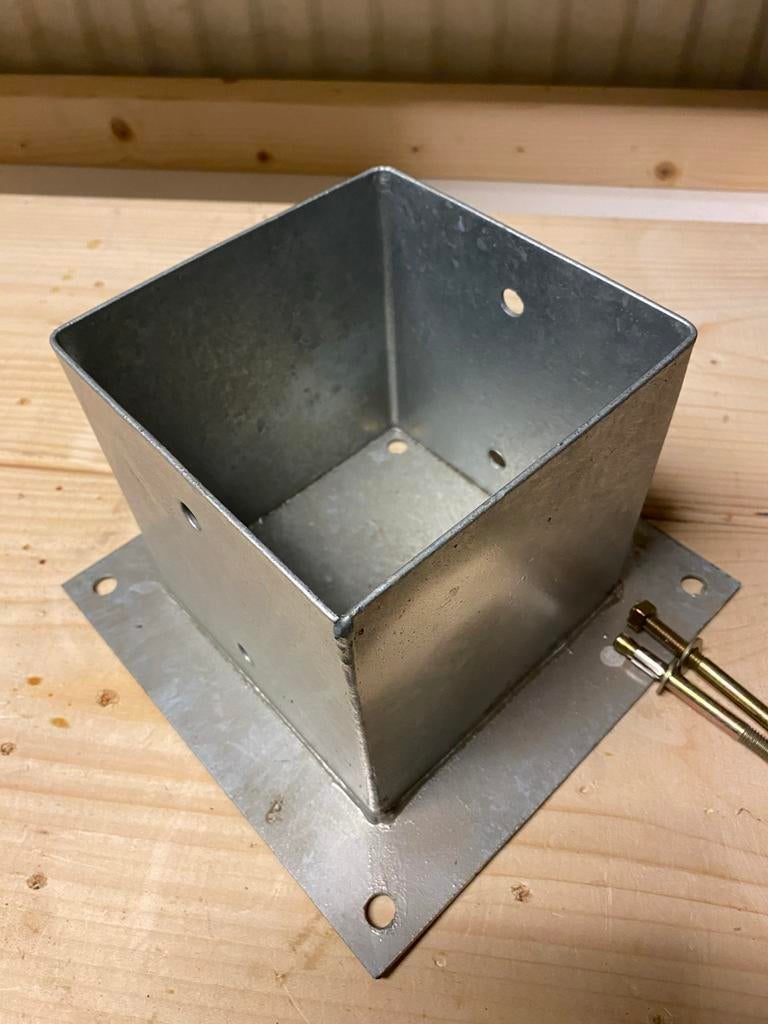 Nieuwe gegalvaniseerde paalhouder 15x15x15 cm, Doe-het-zelf en Verbouw, Ophalen of Verzenden, Nieuw, 100 tot 250 mm, Overige typen