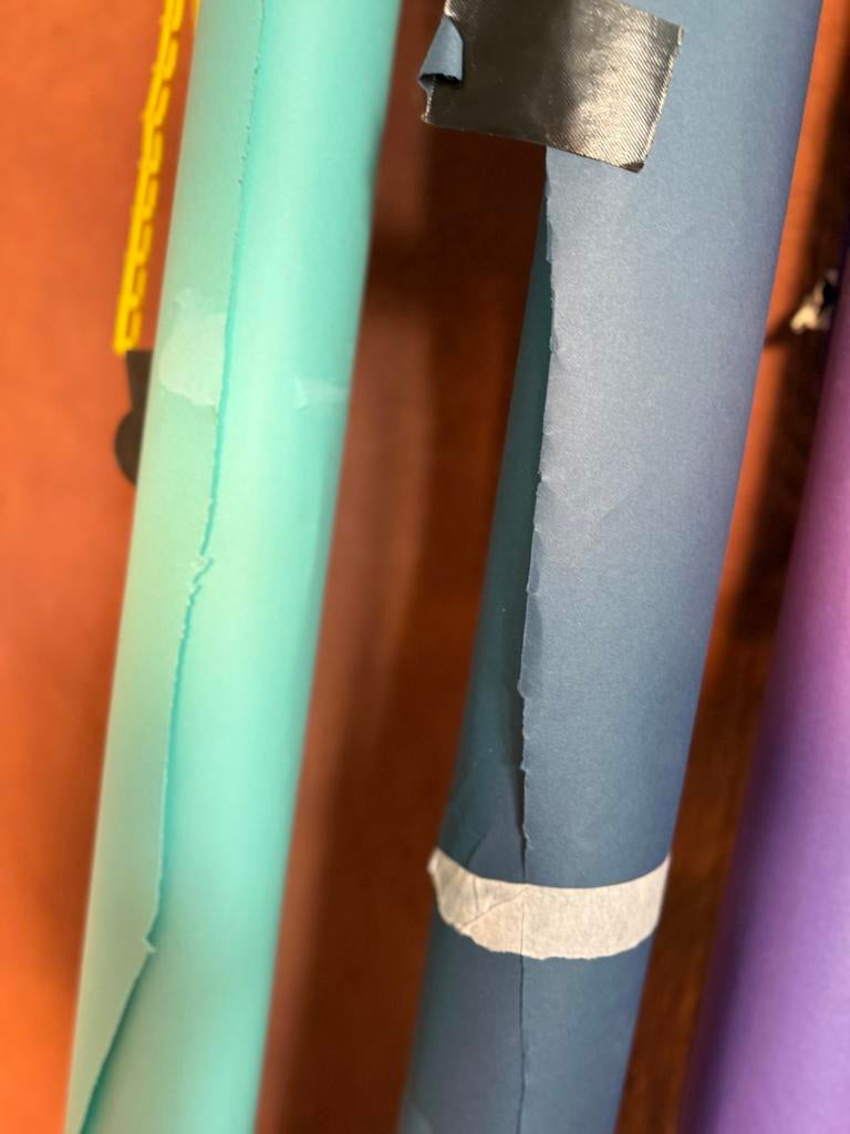 Set van 4 achtergrondrollen (blauw, paars, mintgroen, zand), Ophalen, Gebruikt, Achtergrond